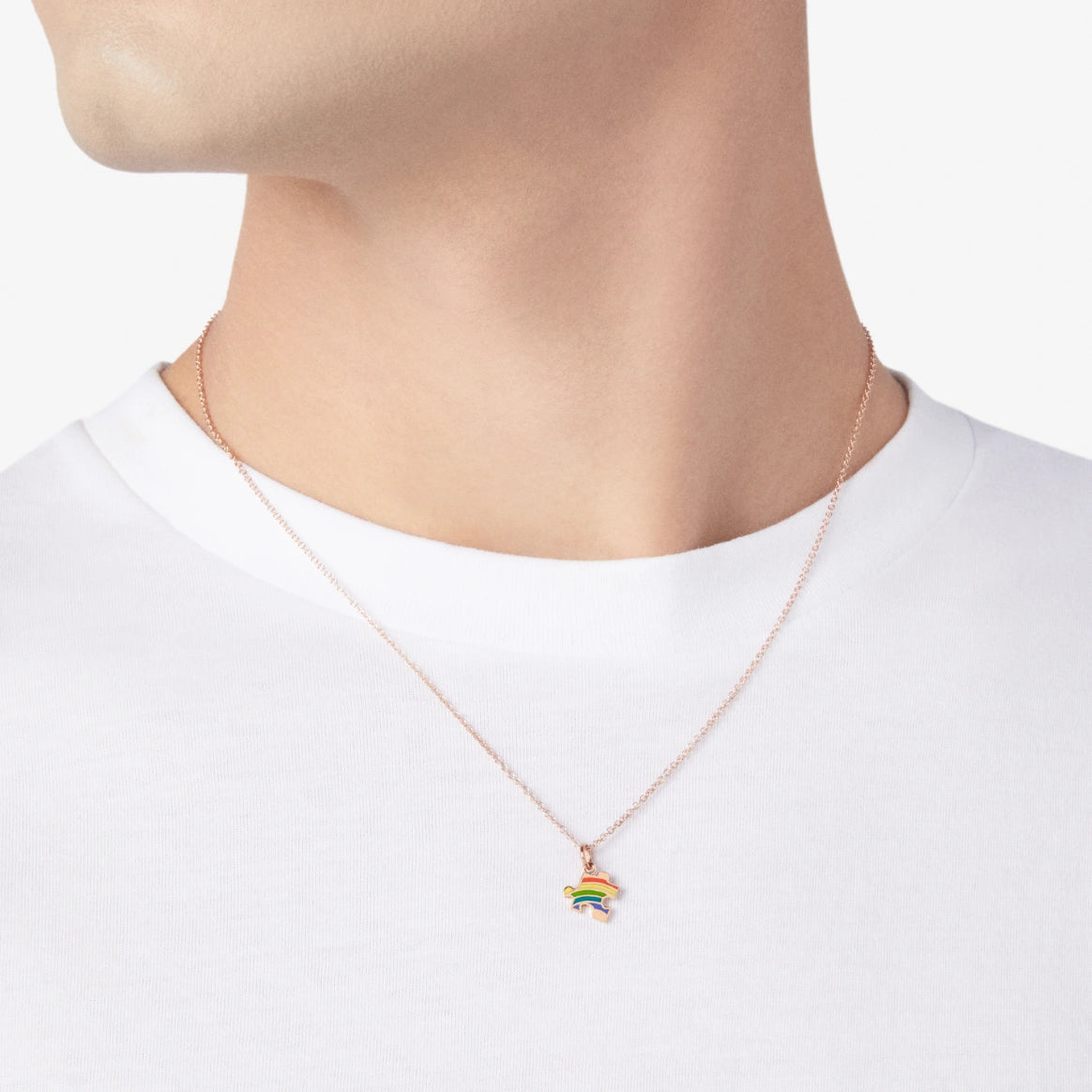 ciondolo puzzle lgbtq+ oro rosa & smalto
