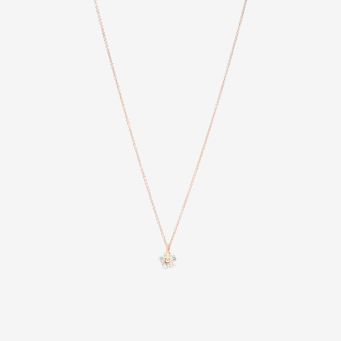 ciondolo fiore oro rosa & diamanti bianchi