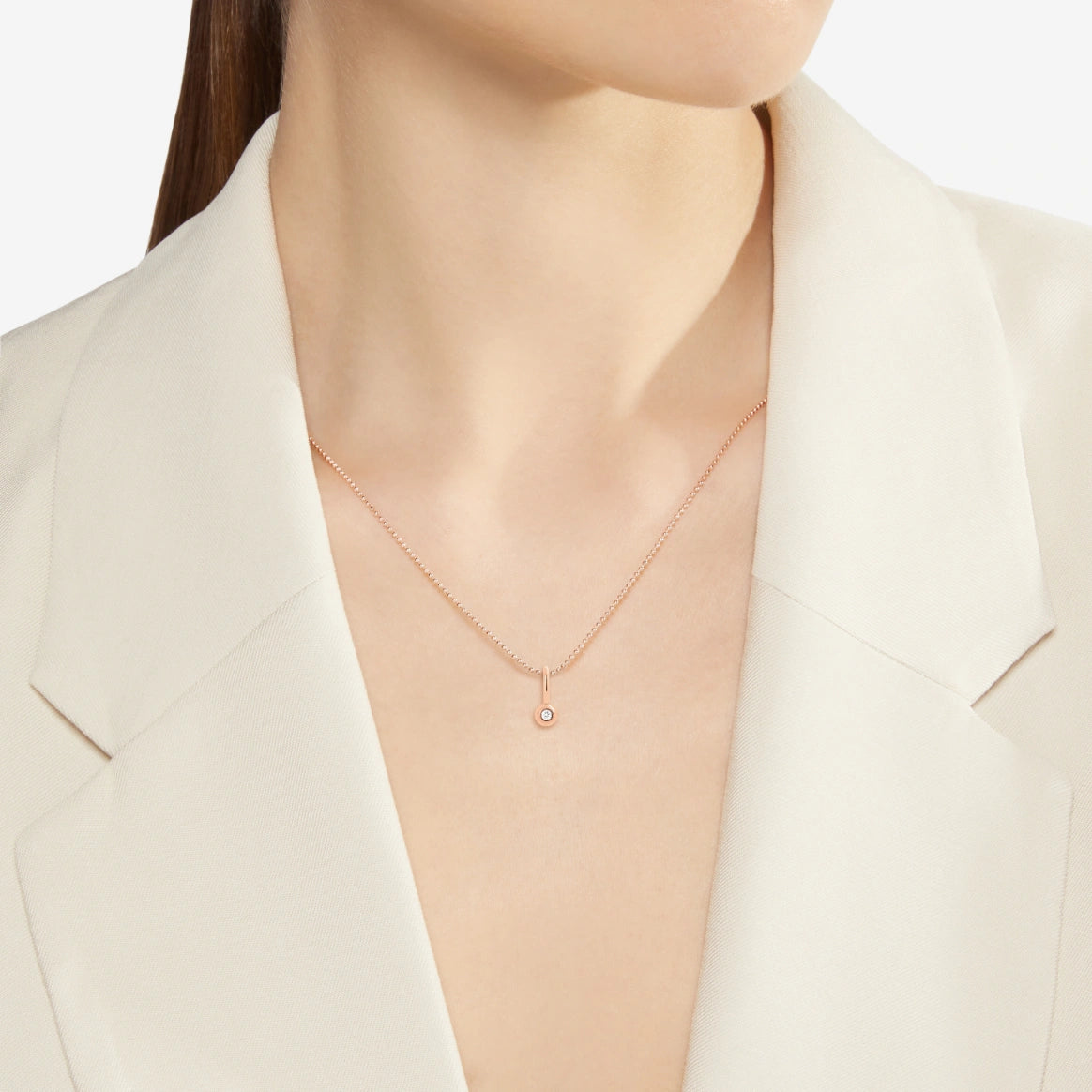 ciondolo bollicine oro rosa & diamante bianco