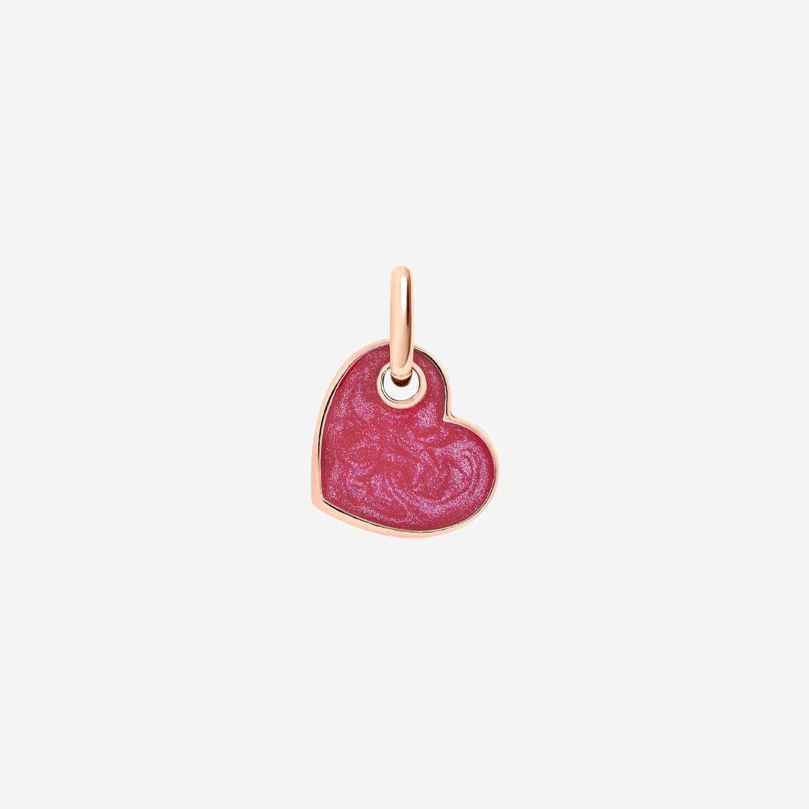 Cuore ciondolo bombato oro rosa 10x10 mm Cuore ciondolo bombato oro rosa 10x10 mm