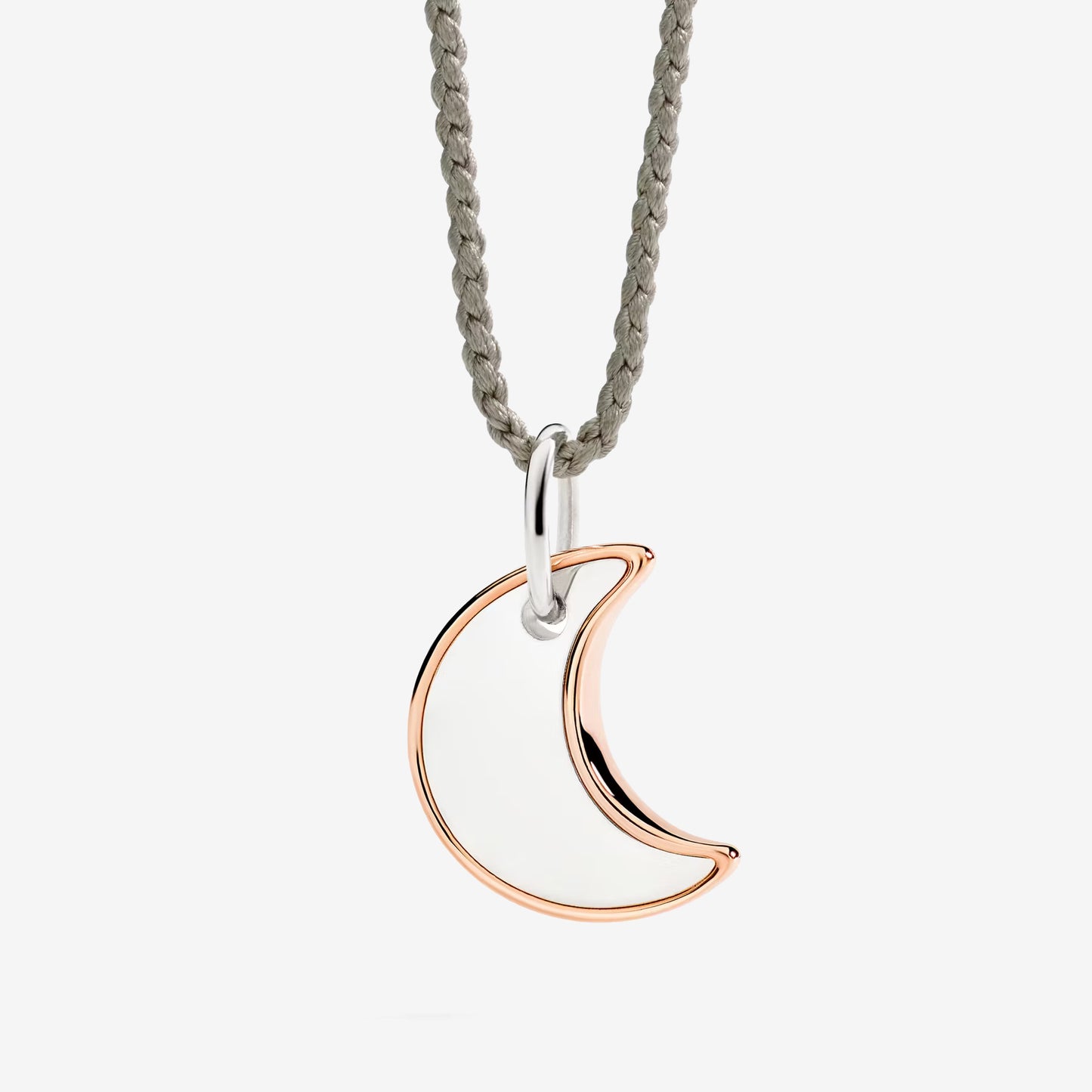 Ciondolo XL Luna Argento e Oro Rosa