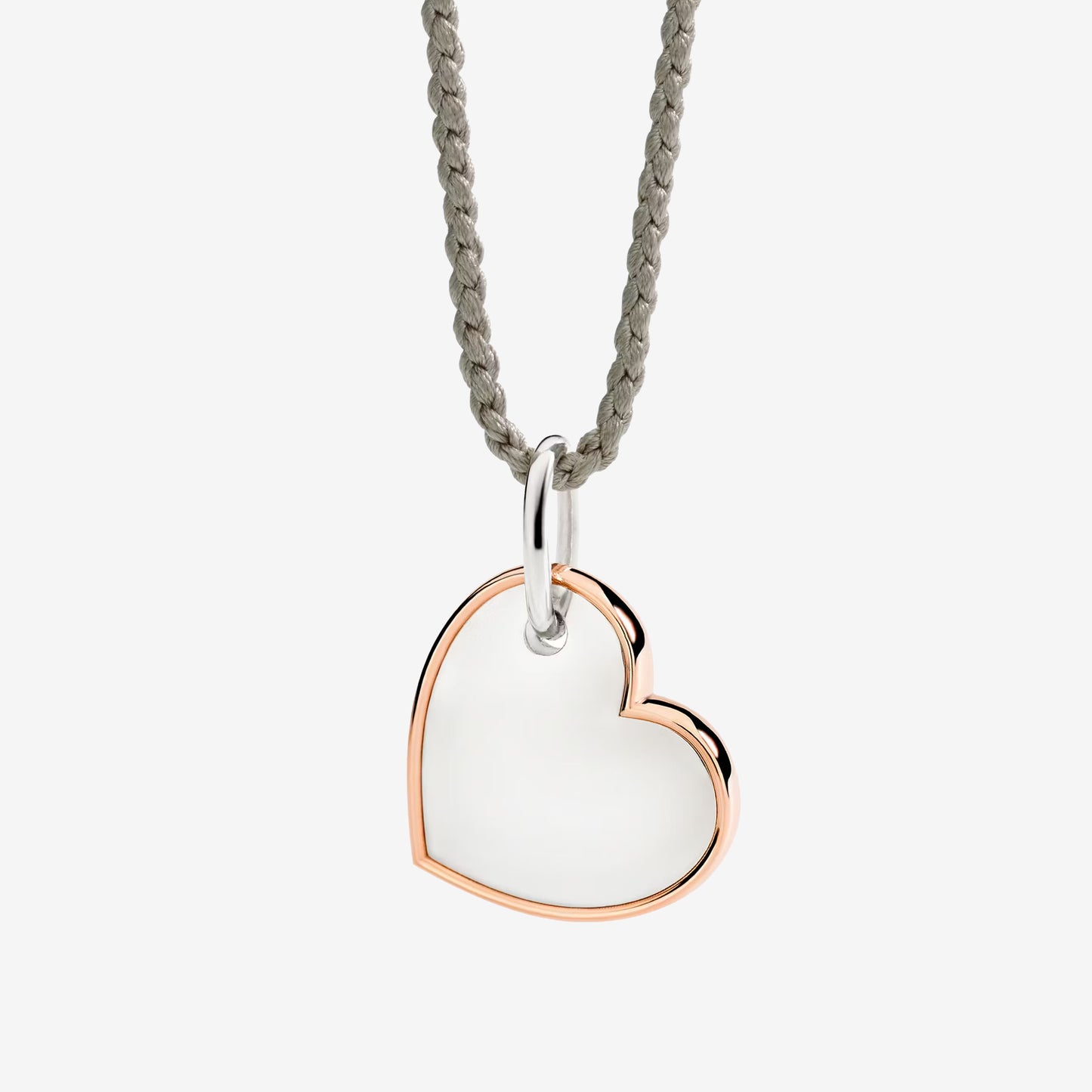 Ciondolo XL Cuore Argento e Oro Rosa