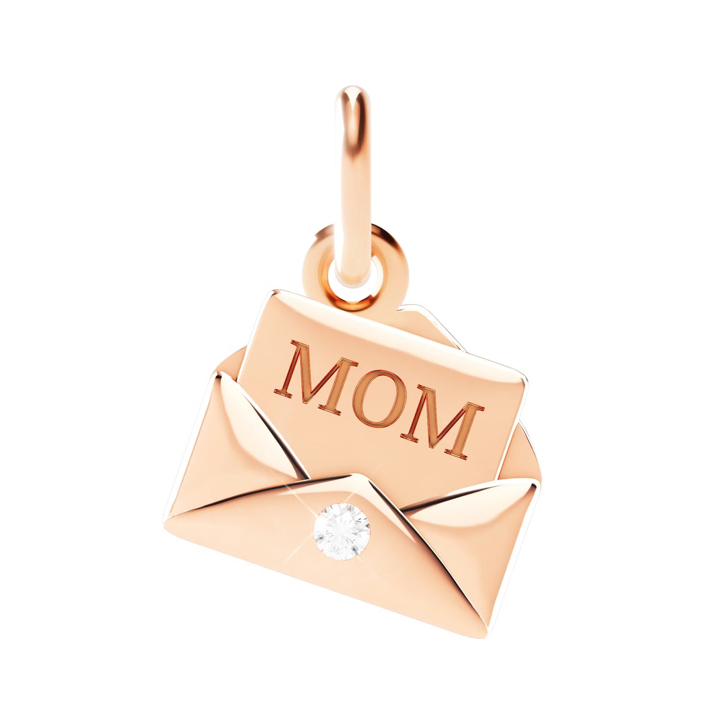 ciondolo lettera oro rosa e diamante