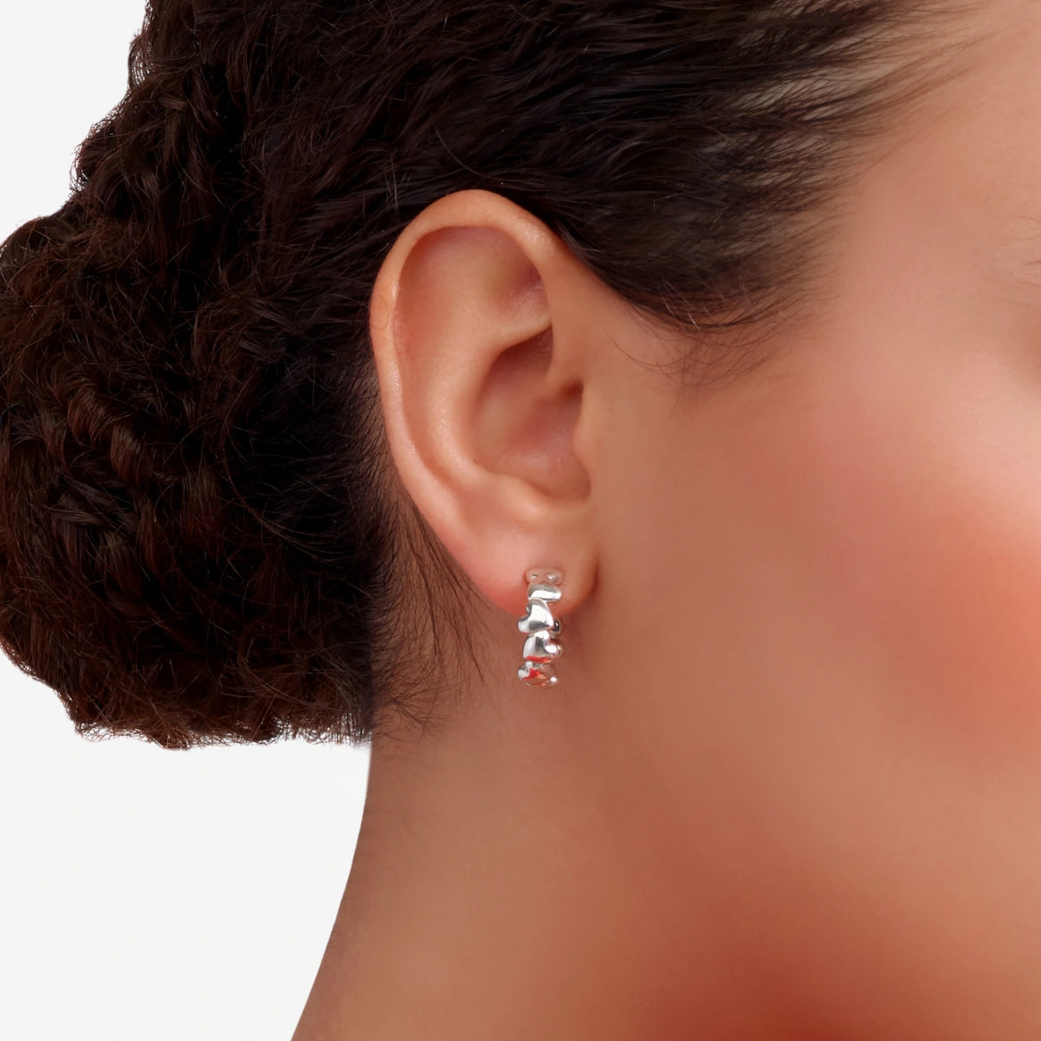 Orecchini Hoop Cuore Argento