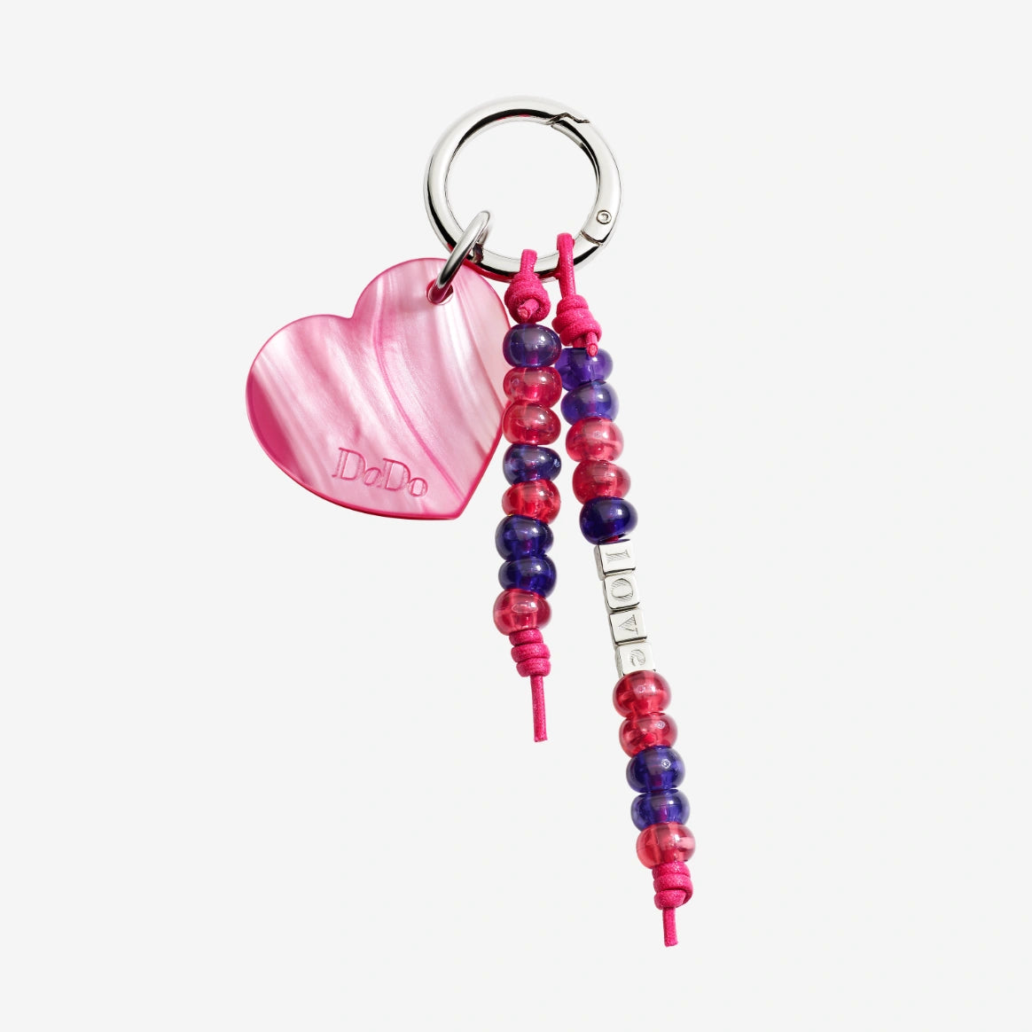 bag charms cuore in bioresina & plastica riciclata