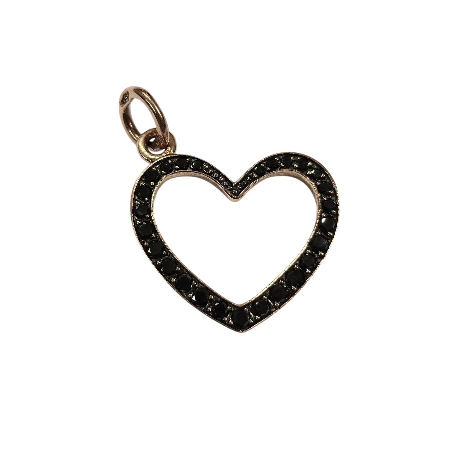 Charm DoDo Cuore Silhouette Brillanti Neri