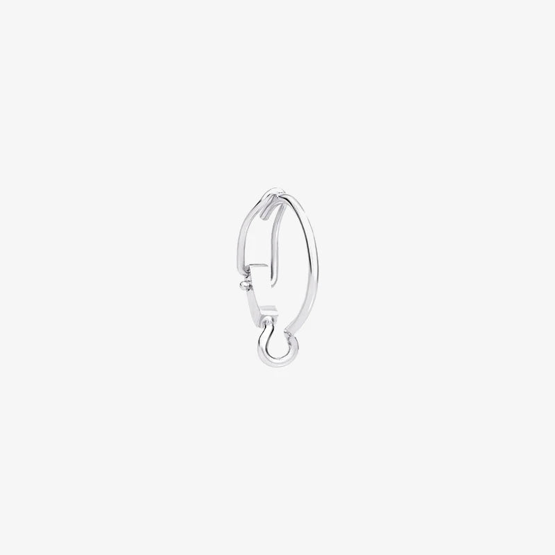 orecchino hoop porta ciondolo oro bianco