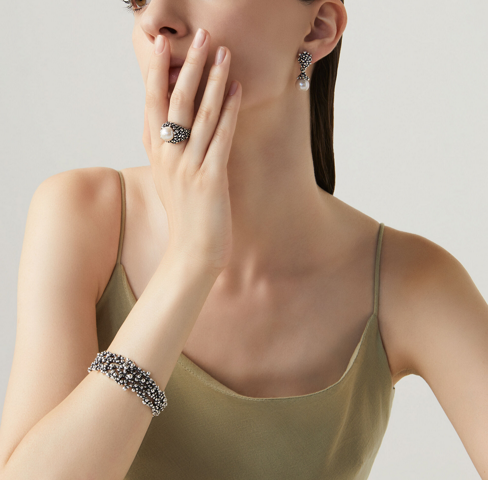 Anello Drops Perlage