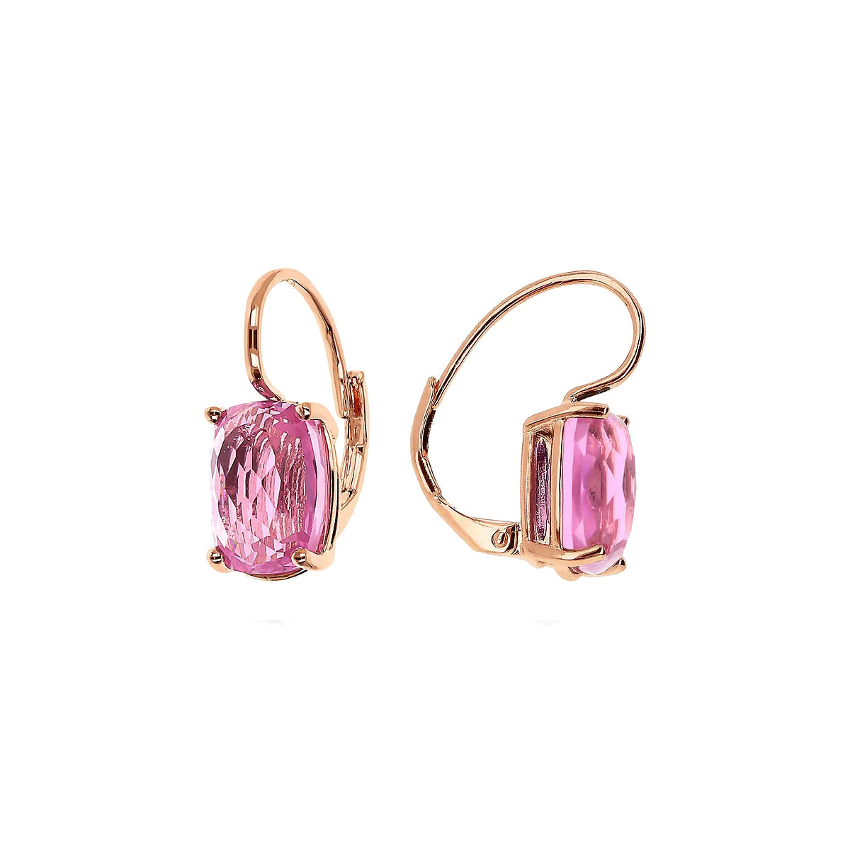 Orecchini Pendenti Golden con Prisma Gem Rosa