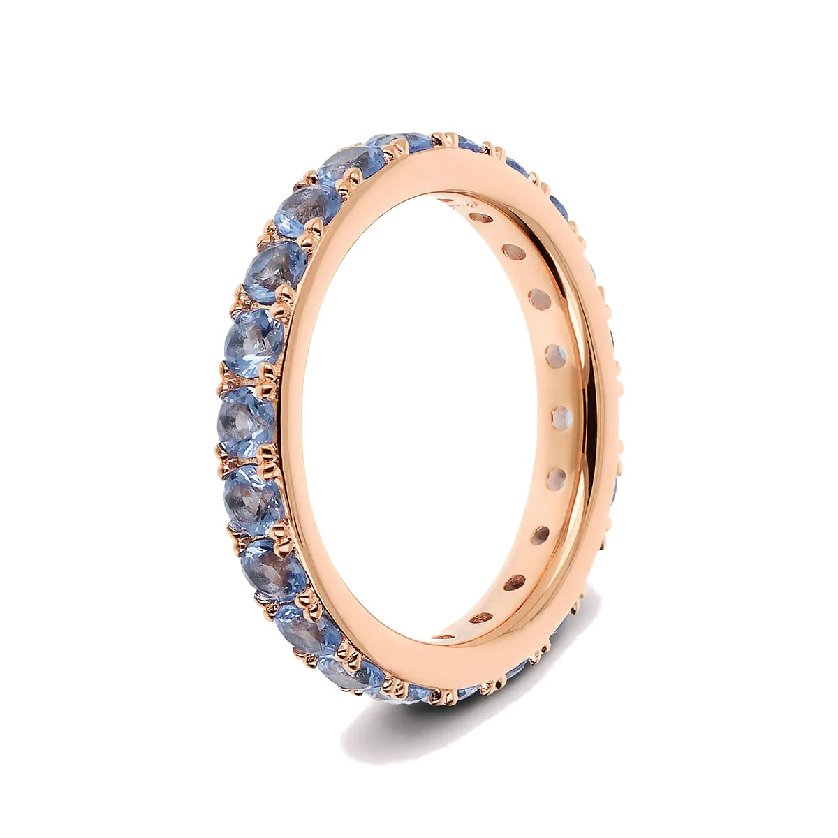 Anello Veretta con Cubic Zirconia Blu Chiaro