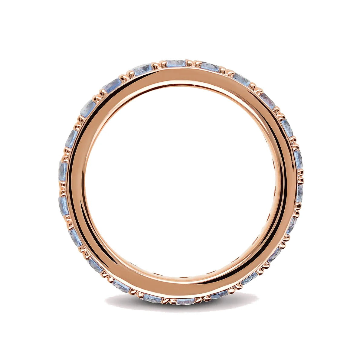 Anello Veretta con Cubic Zirconia Blu Chiaro