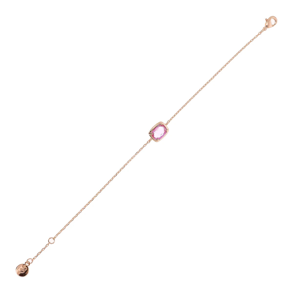 Bracciale Catena Forzatina con Prisma Gem Rosa