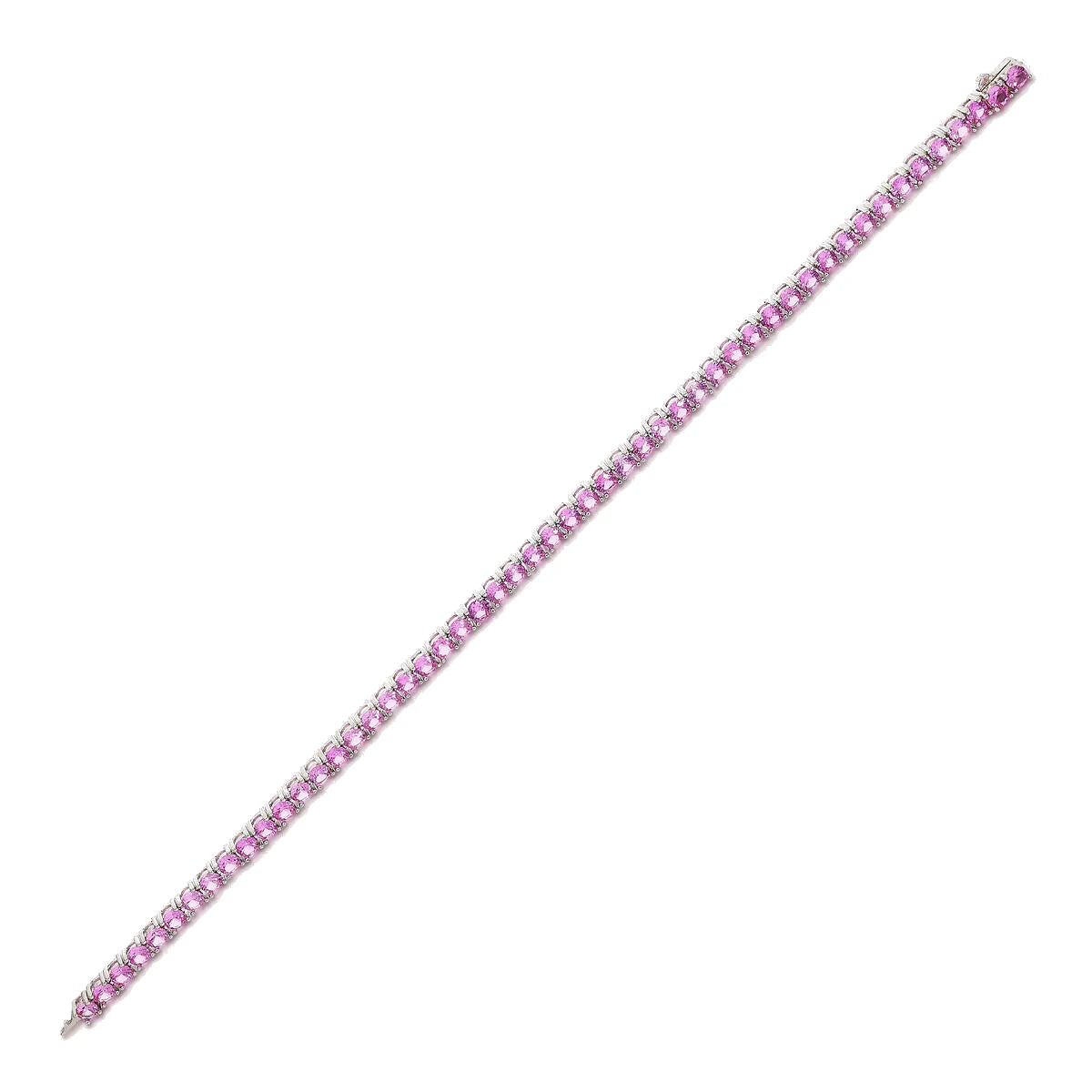 Bracciale Tennis con Cubic Zirconia Tonde Fucsia