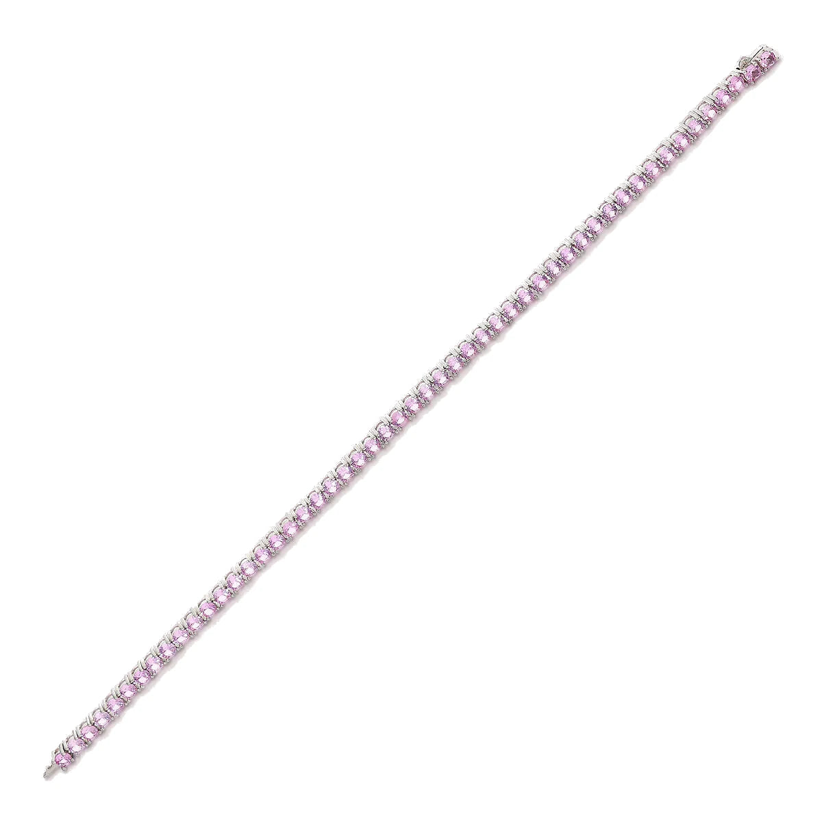Bracciale Tennis con Cubic Zirconia Tonde Rosa