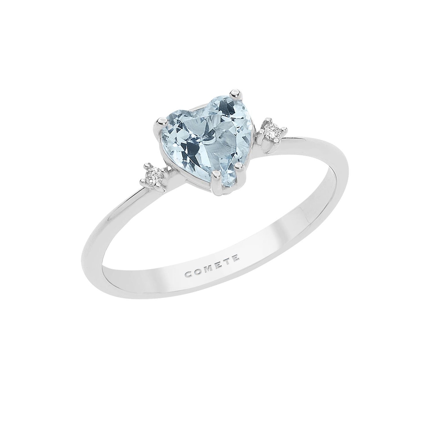 Anello acquamarina cuore