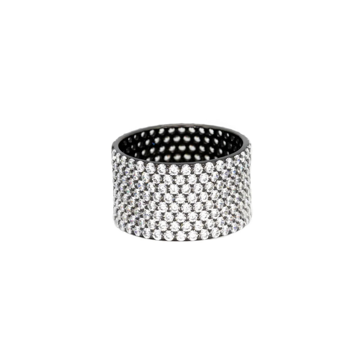 Anello Fascia Alta Nera e Bianca