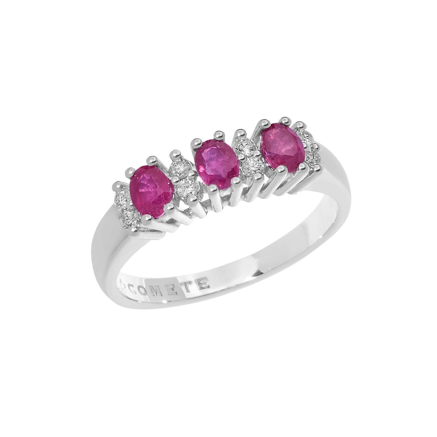 Anello trilogy rubini