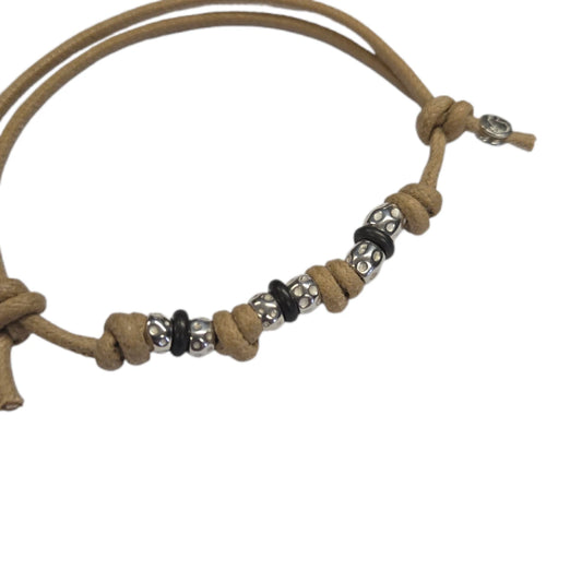 Bracciale Cordino DoDo 3 Rondelle Titanio e Granelli