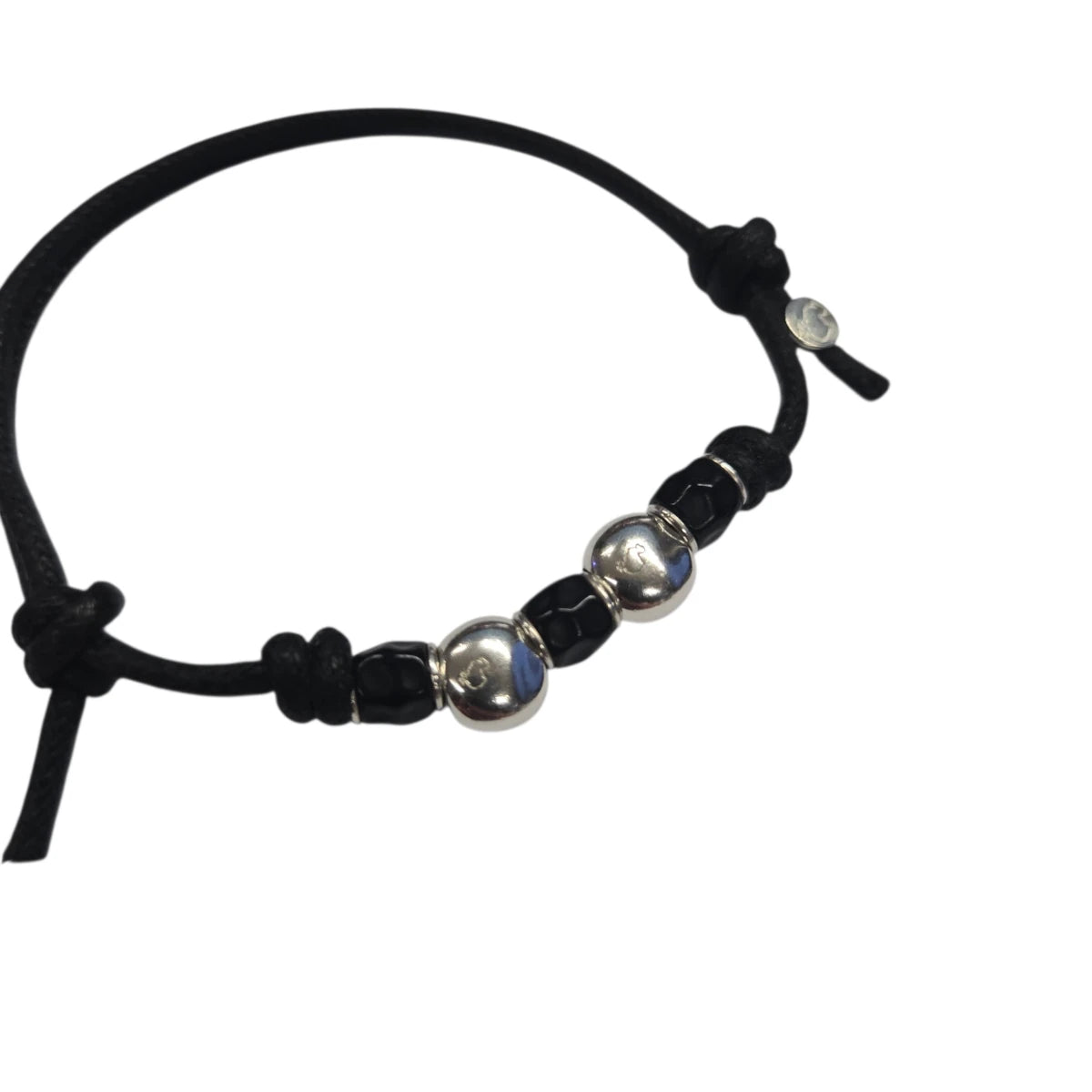 Bracciale Cordino DoDo 2 Pepite e Granelli Neri