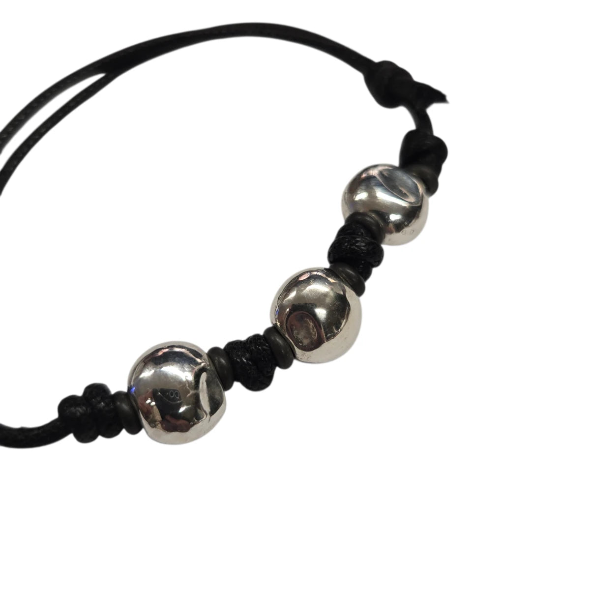 Bracciale Cordino DoDo Tre Pepite e Rondelle Titanio