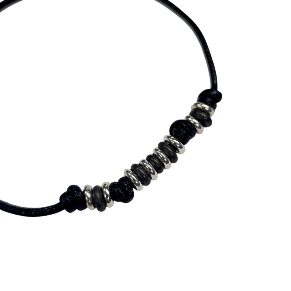 Bracciale Cordino DoDo Rondelle argento e titanio