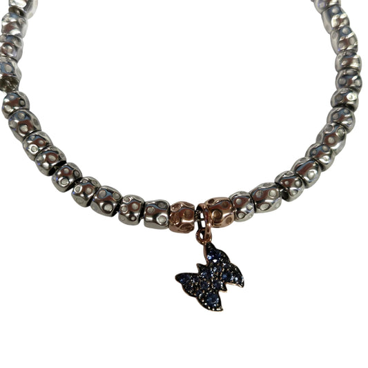 Bracciale DoDo Granelli Argento Oro Rosa e Farfalla