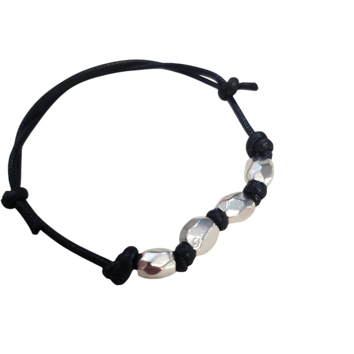 Bracciale DoDo cordino nero 4 pepite