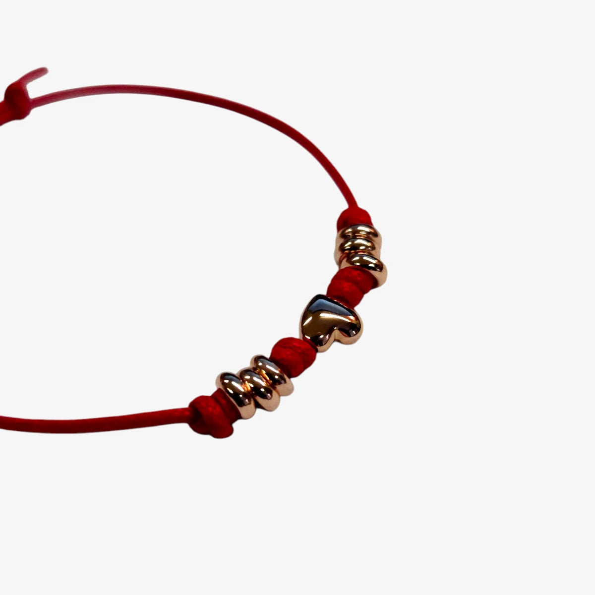 Bracciale Cordino sottile Cuore e Rondelle