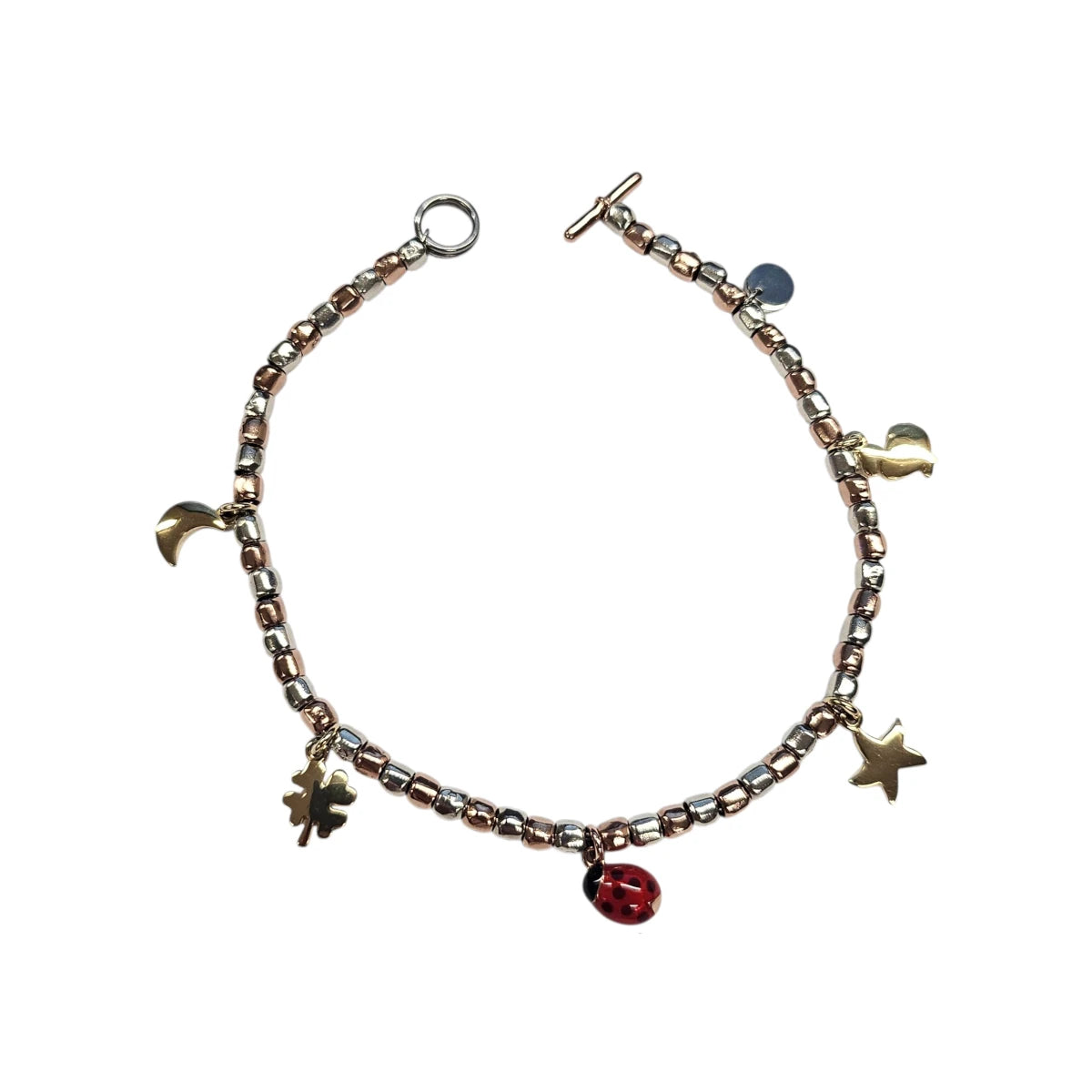 Bracciale DoDo Mini Granelli Argento e Oro rosa