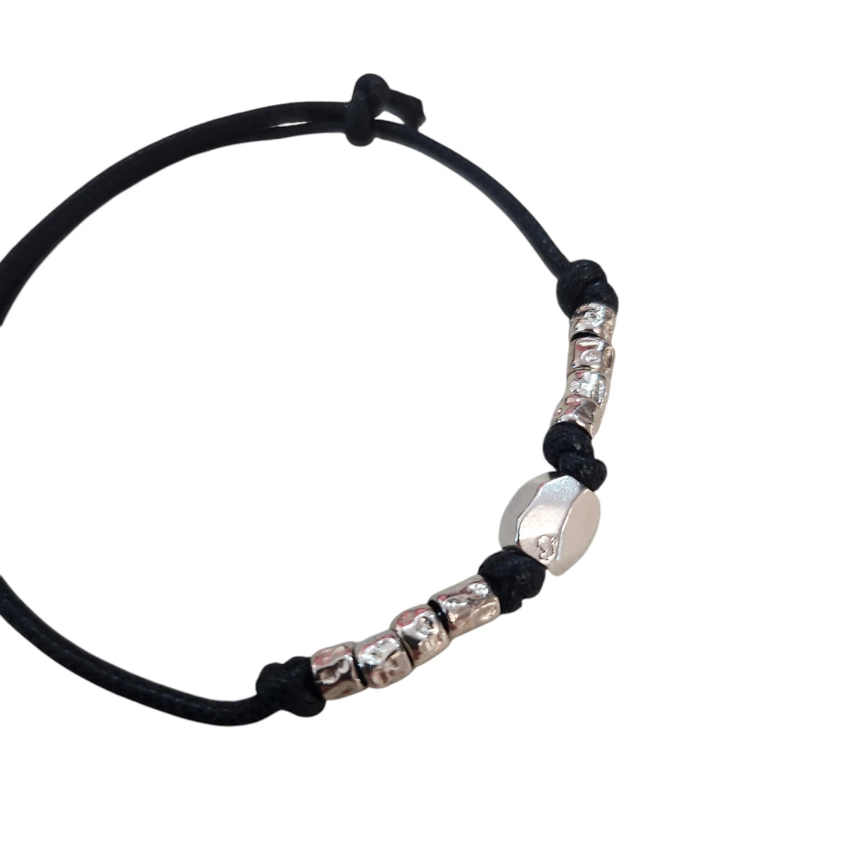 Bracciale DoDo cordino nero 1 pepita e granelli