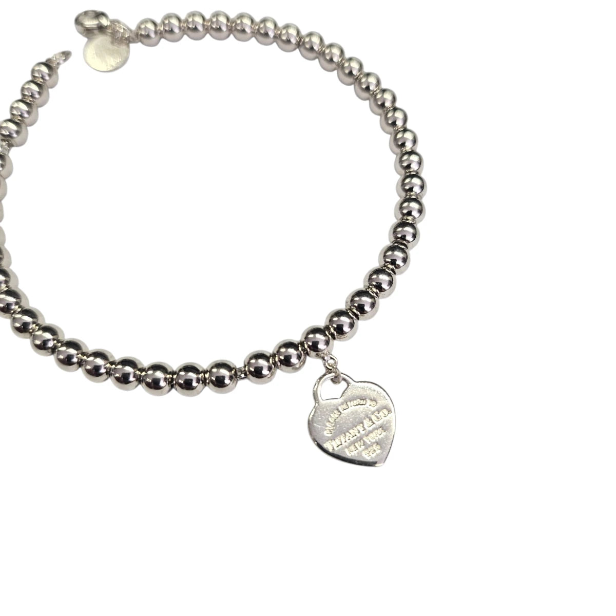 Bracciale Tiffany Beads Tag con Cuore Rosa