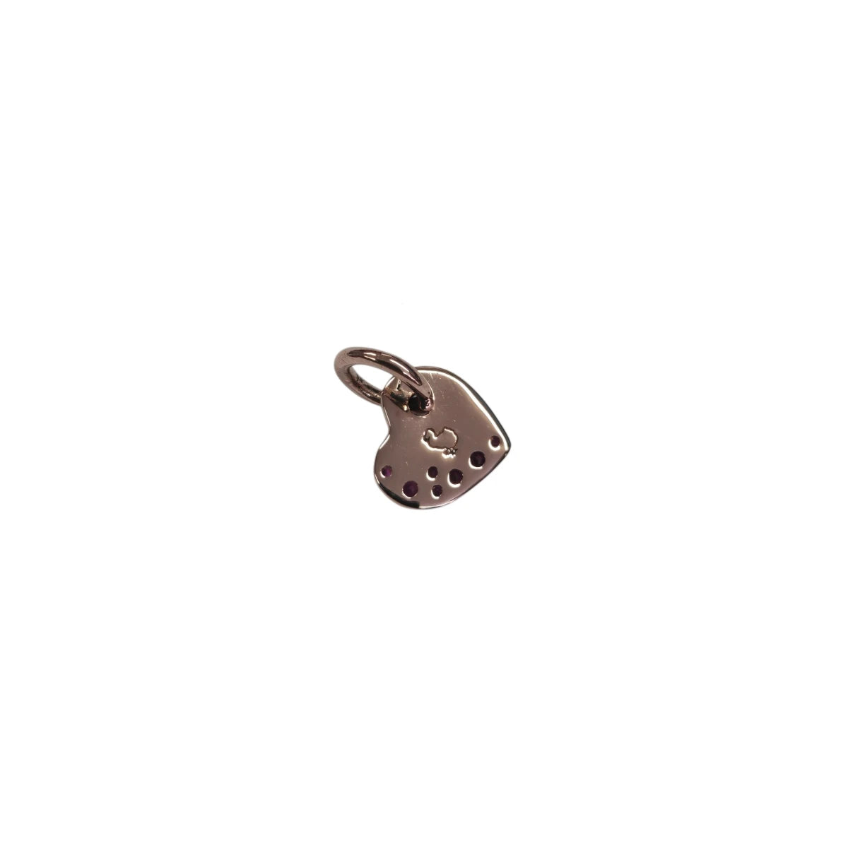Charm DoDo Cuore Oro Rosa e Spinelli Rossi