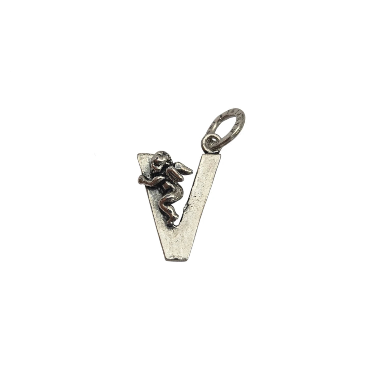 Charm Lettera V con Angelo