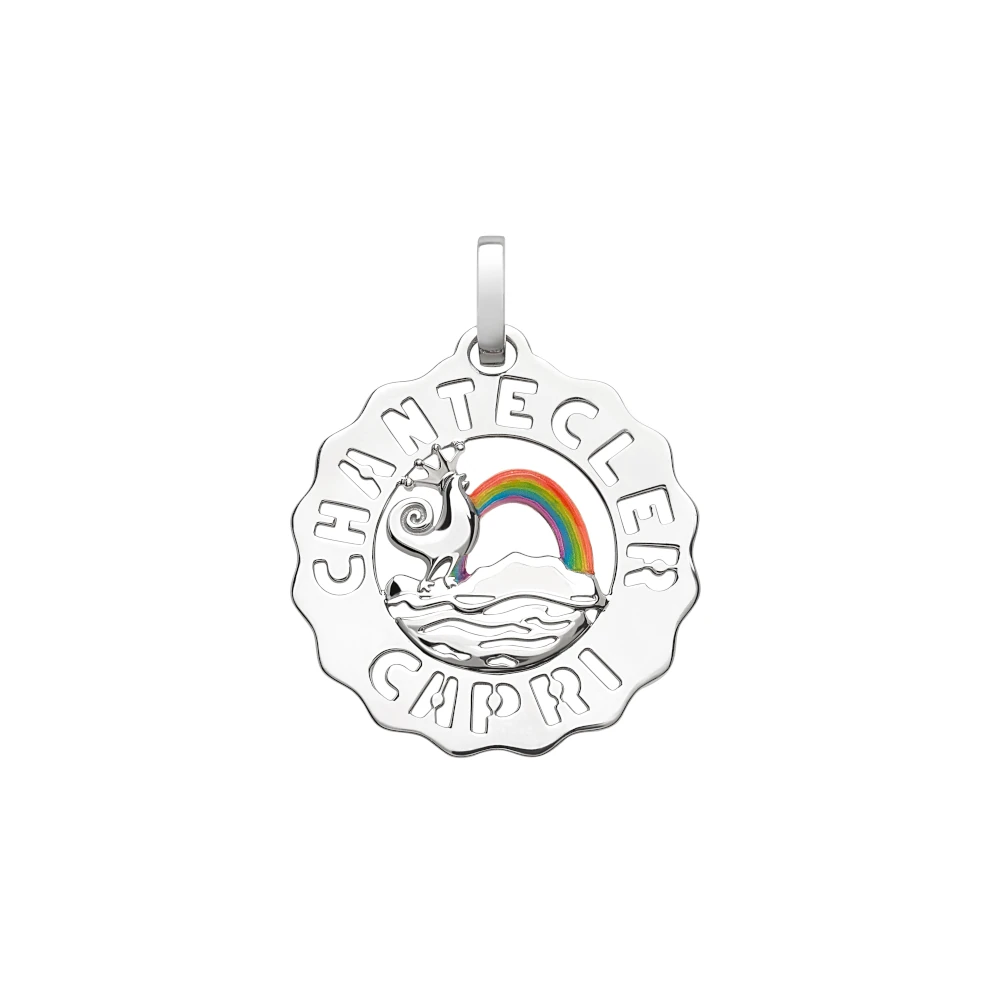 Ciondolo logo galletto arcobaleno piccolo