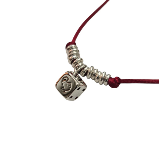 Collana DoDo Cordino con Charm Dado e Rondelle