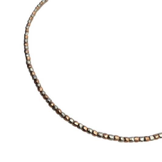 Collana DoDo Mini Granelli Oro Rosa e Argento