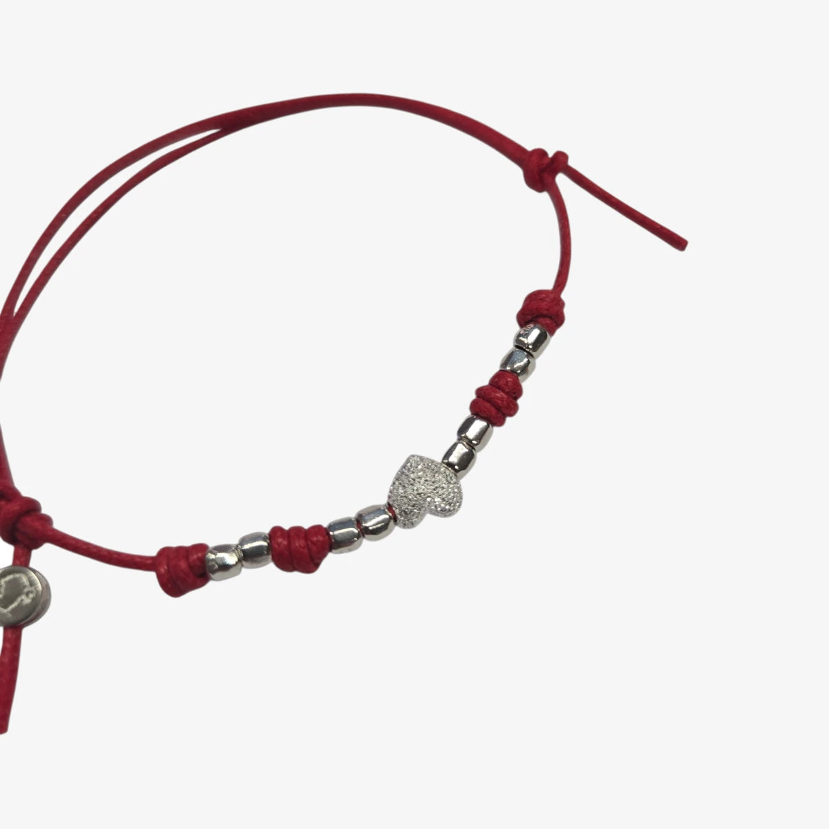 Bracciale Cordino sottile mingranelli e cuore diamantato