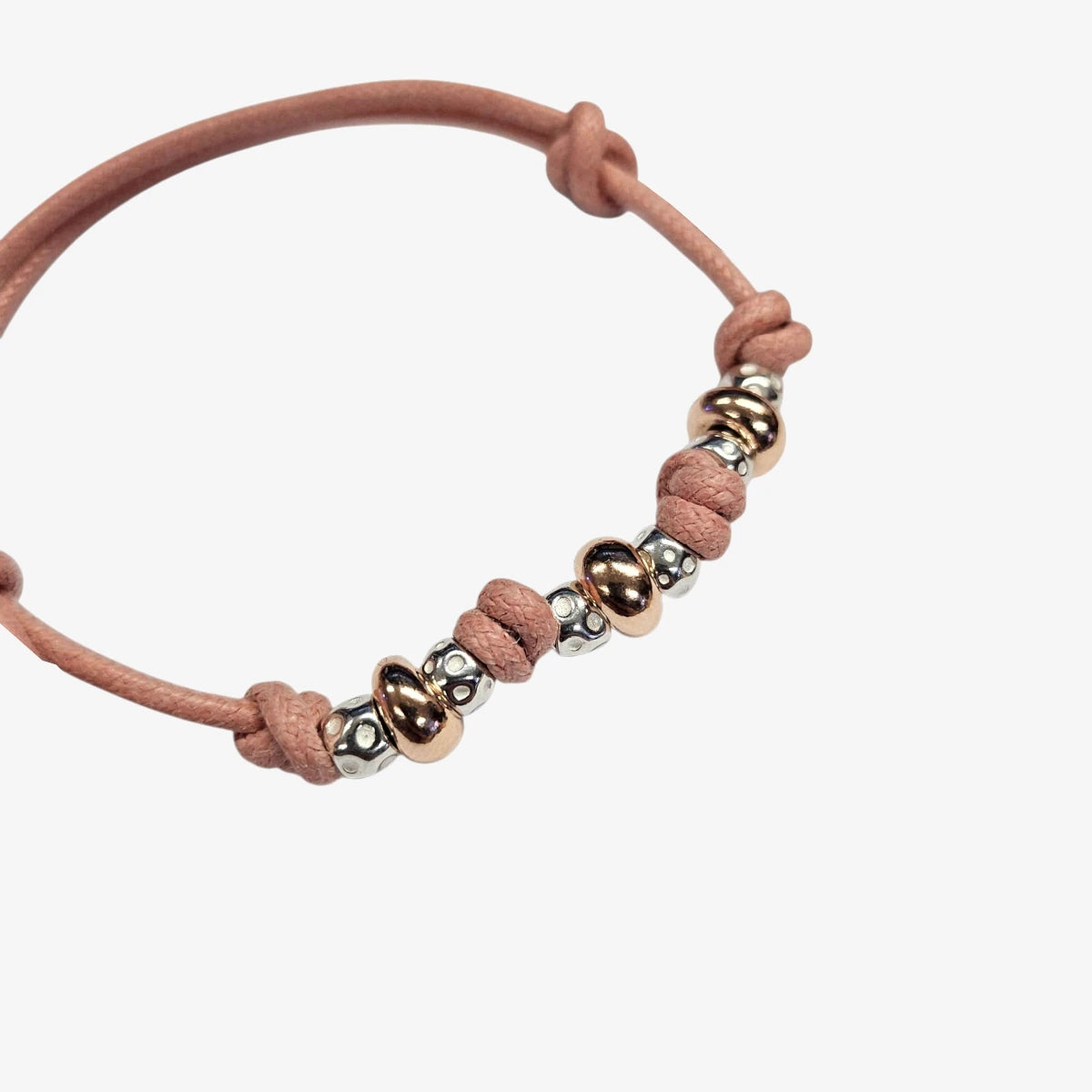 Bracciale Cordino Spesso 3 Rondelle Bold e 6 Granelli