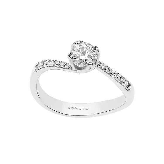 Anello solitario petali