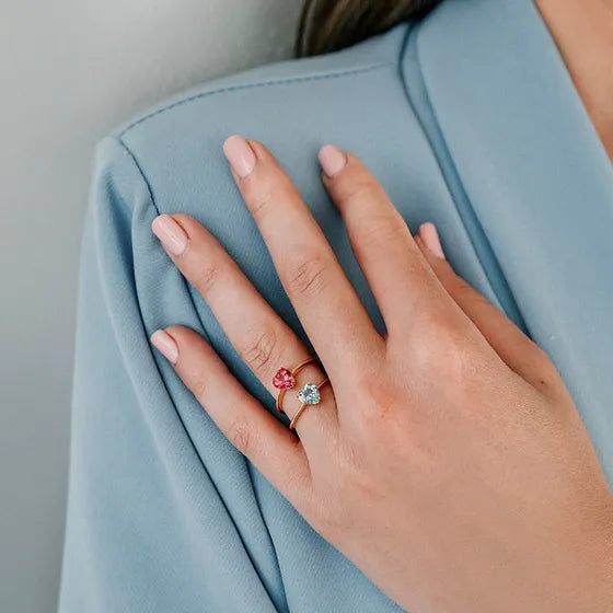 Anello topazio rosa cuore