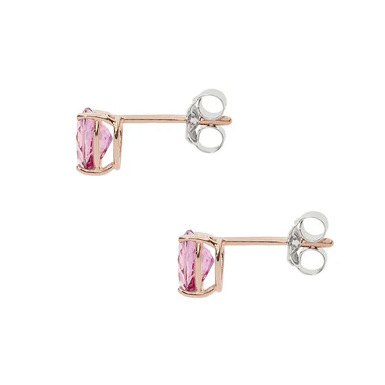 Orecchini topazio rosa a cuore