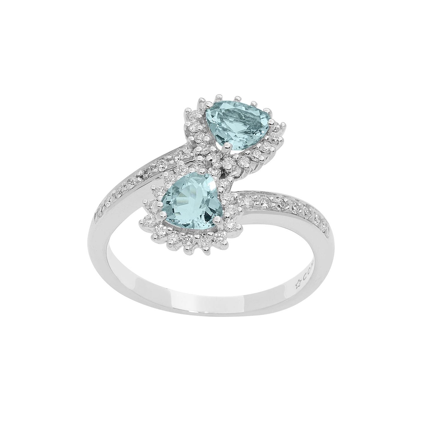 Anello toi et moi cuori contorno