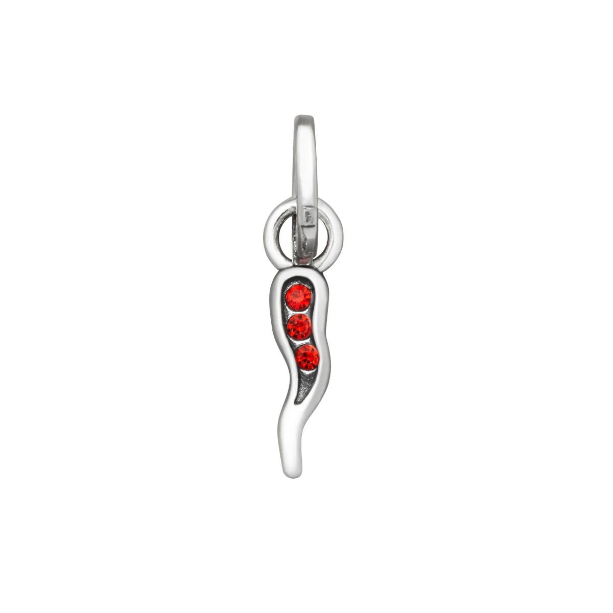 Mini Charm Cornino Crystal Rosso