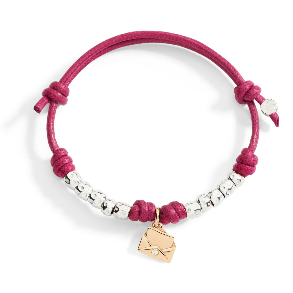 Bracciale Cordino Spesso Charm Lettera e Granelli