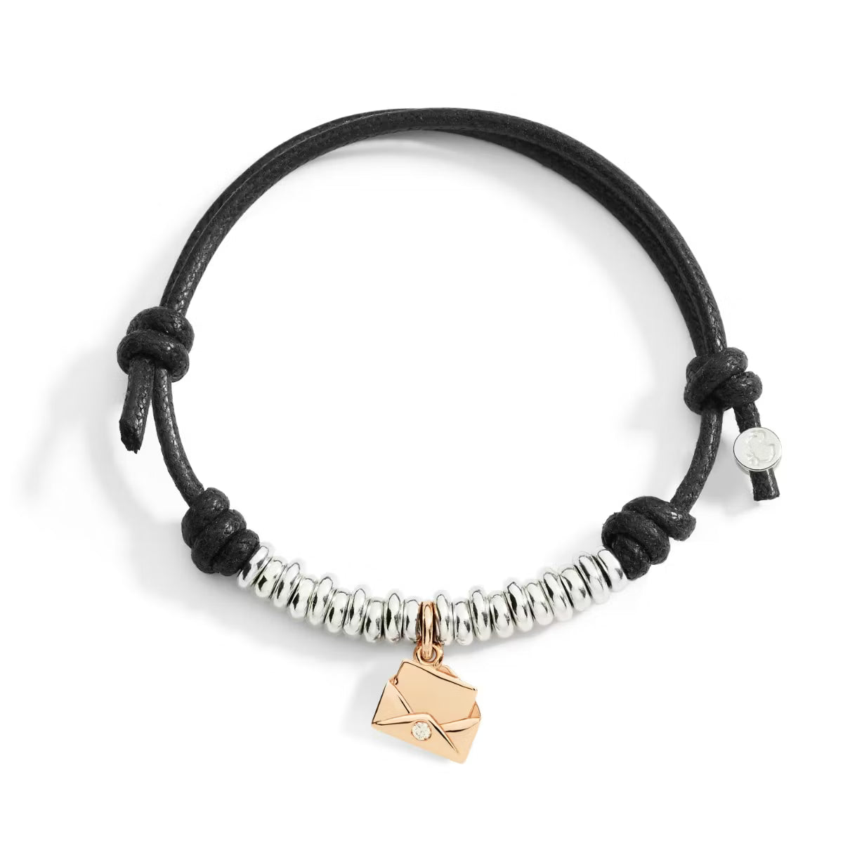 Bracciale Cordino Spesso Charm Lettera e Rondelle