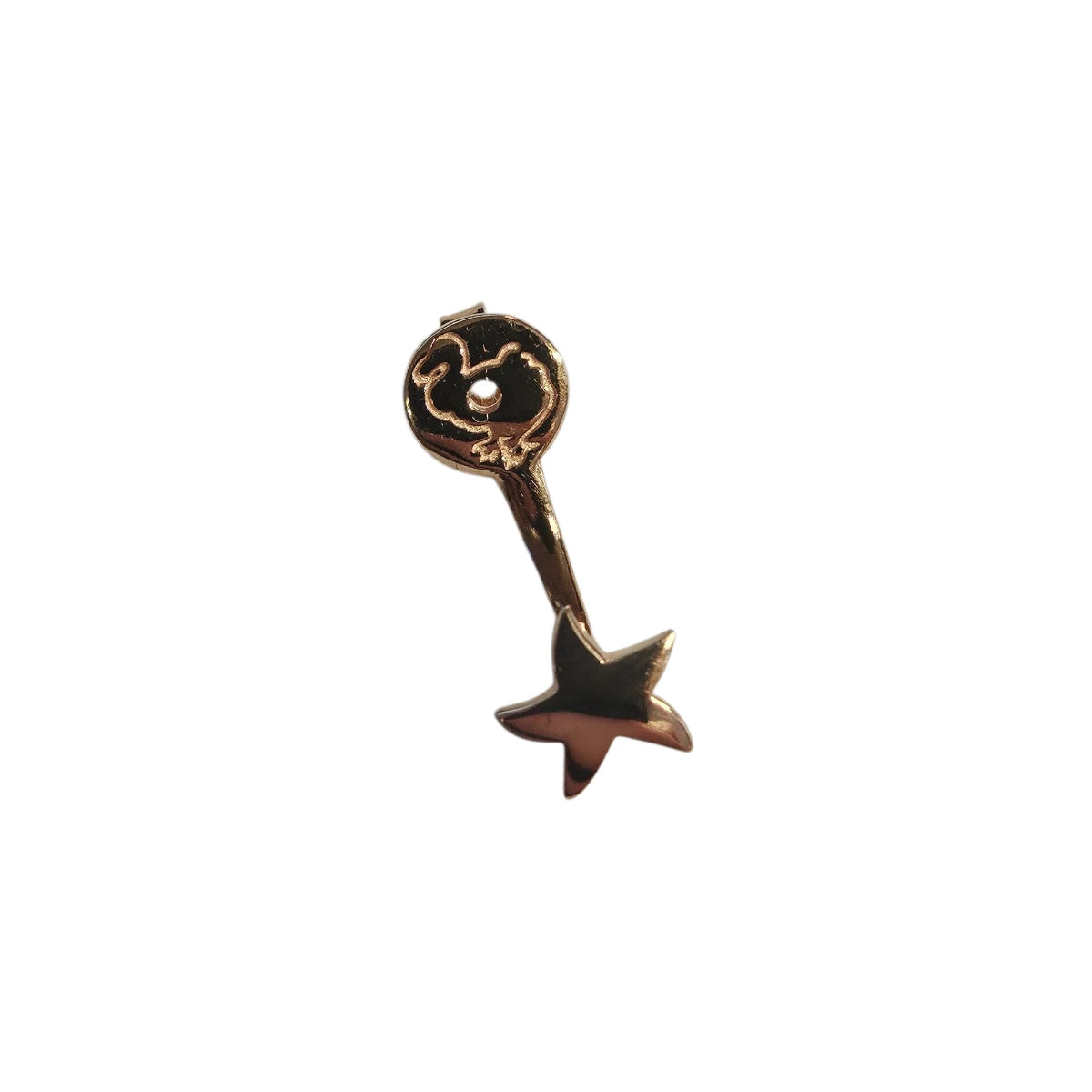 Mono Orecchino DoDo stud stellina con 1 perla di cristallo