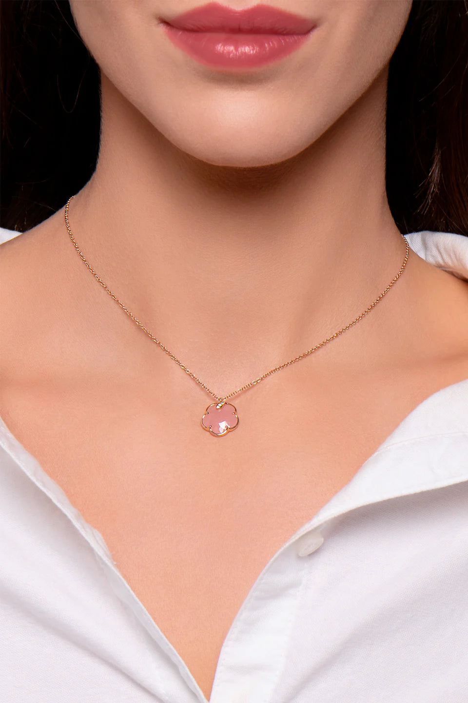 Collana Petit Joli calcedonio rosa
