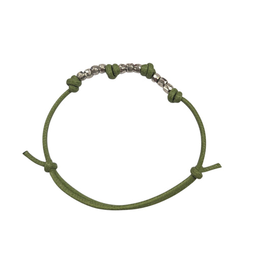 Bracciale Cordino Verde DoDo 10 Granelli Jais