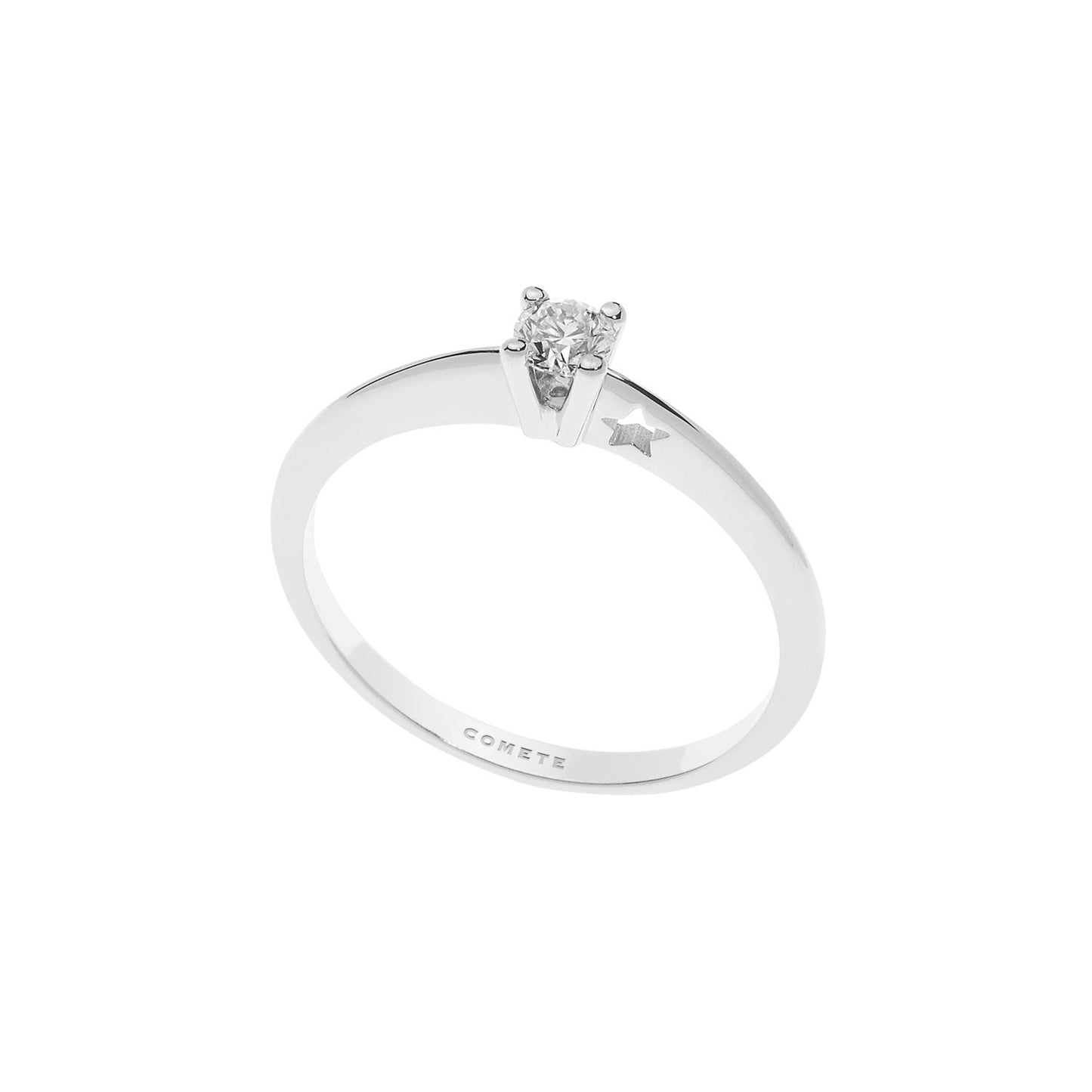 Anello solitario a V