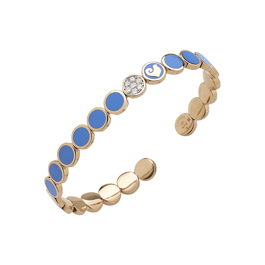 Bracciale rigido Paillettes blu Capri